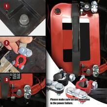 一对汽车、船舶、卡车电池接线柱夹，合金头连接器夹，正负极柱，汽车电池接线柱连接器 | 带垫圈的顶部接线柱替换夹 | 适用于船舶、房车、汽车 - 彩色 - 查看 9