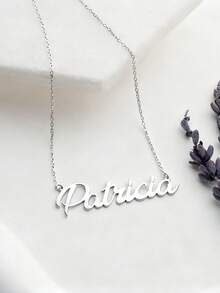 1 pièce Bijou en acier inoxydable personnalisé minimaliste avec nom personnalisé, convient pour le port quotidien et les célébrations. Collier avec nom personnalisé, bijou pour femme. Cadeau personnalisé, cadeau pour demoiselle d'honneur, cadeau pour elle, bijou fait main. Idéal pour la Saint-Valentin, la Fête des Mères, l'Aïd, la rentrée scolaire, cadeau personnalisé - Multicolore - Voir 10