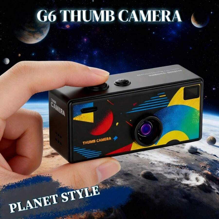 G6 Ultra-Portable HD Mini Digital Camera With Interchangeable Lens And Manual Mode - Effortless Mobile Upload For Vlogging, Travel, Parties, And Student Life (PLANET STYLE BLACK) - Mini Keychain Camera, Thumb Camera, 1080P FHD Retro Digital Camera, Compact Vintage Micro Cameras - Perfect Birthday Gifts - màu đen - Xem 1