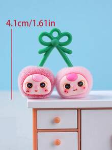 1个植绒双樱桃树脂DIY手工可爱创意饰品钥匙扣吊坠，水果幸运系列，生日、情人节、圣诞节、节日礼物，表面材质ABS（硬质），无植绒 - 彩色 - 查看 11