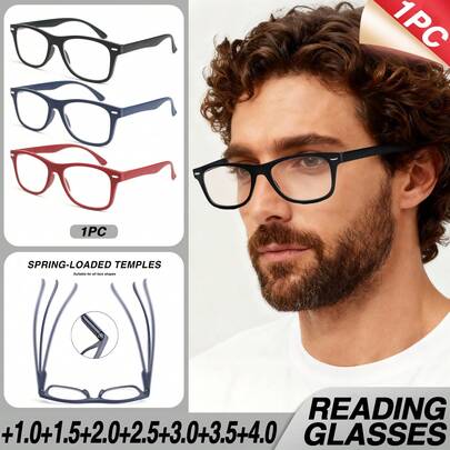 1pc Fashion Reading Glasses, Unique Textured Frame Design, High-Quality PC Frame With Comfortable Spring Temples, Suitable For Men And Women
