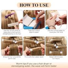 QY- Professional 48 Pcs Cold Wave Perm Rods Curlers Women's LongandShort Plastic Styling Hair Rollers Kit With 350 Perm Papers 6 Duckbill Clips 2 Pintail Combs Salon Home Hairdressing Tools Curling Waving -3788 - 如圖 - 查看 4