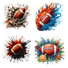 4pcs Car Stickers And Decals, Car Window Decals Vinyl,  Football Breaking Through Wall Pattern Print Automotive Decals,Funny Bumper Stickersvalentines Decor, Valentine's Day. - A - Xem 11