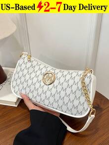 Women's Vintage Crossbody Bag With Gold Chain And M Pattern,Retro Letter Print Shoulder Purse For Women, Chic Crossbody Bag For Travel, Commute, Dates & Daily Outings, Fashion Shoulder Bag, Fashion Handbag, Metal Decoration, Designer-Inspired Tote Bag, Elegant Everyday Clutch, Crossbody Bag,Purse Fits Phone, Wallet, Keys In White, Black & Coffee Brown,The Best Gift Choice, Birthday Gift, Valentine's Day[US Local Warehouse] - 彩色 - 查看 15