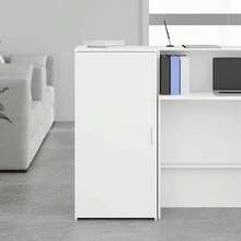 vidaXL Armoire de rangement blanc 50x45x103,5 cm ingénierie du bois - Blanc - Voir 3