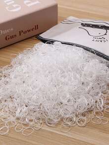 500个/1000个透明纯色休闲一次性发圈，适合日常佩戴，采用橡皮筋材质，小巧清新，是女性理想的发饰。这款发圈套装包含马尾发圈、橡皮筋和多种款式的发圈，可用作发饰、发绳或发带。头部饰品