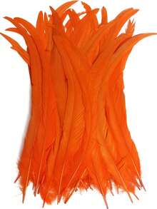 100根公鸡尾羽，25-35厘米/10-14英寸，适用于嘉年华派对表演服装装饰、DIY头饰羽毛、婚礼装饰头饰羽毛 - 彩色 - 查看 13