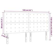 vidaXL Tête de lit Crema 160x5x118/128 cm Tessuto - Beige - Visualizzare 8