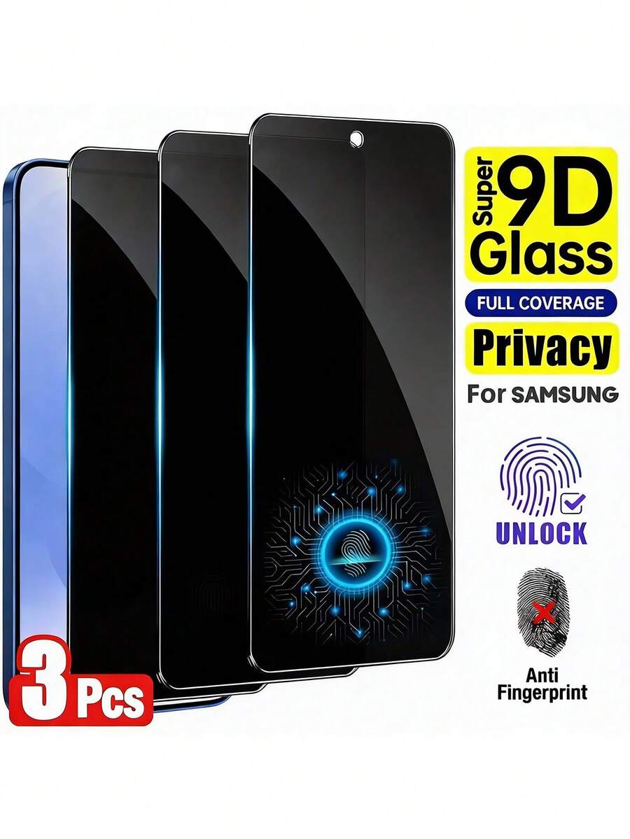 3PCS Compatible With Samsung Galaxy S21 S22 S23 S24 S25 S26 Ultra Privacy Screen Protector - [25°Anti Spy][Auto Dust Removal] 9H Hardness Full Screen Tempered Glass,Bubble Free,Anti Fingerprint