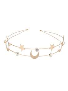 هذا الشريط الرأس الجديد من سبيكة النحاس، كهدية لعيد الأضحى، مزين بنجوم وأشكال هلال القمر المعدنية، مما يجعله هدية ممتازة للفتيات. - متعدد الألوان - مشاهدة 7