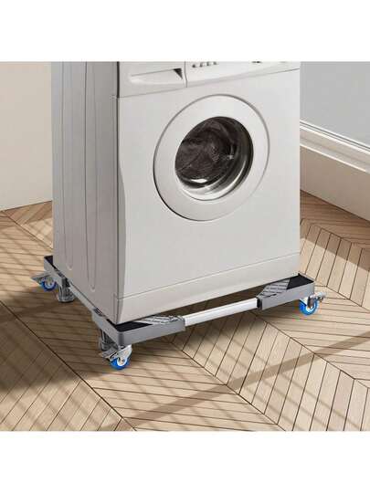 Mini Fridge Stand, 27" Universal Mobile Base With 4 Strong Feet, 4 Locking Swivel Wheels, Adjustable Furniture Mover Mobile Base For Washing Machine, Refrigerator, Washer And Dryer