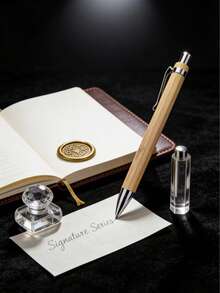 10pcs Bamboo Ballpoint Pens, Teacher's Special Pen, Creative Gift, Gift For Dad, Can DIY Thank You Card And Engraved Graduation Pen, Perfect Gift For Her/Him And Party Favor - Black - View 6