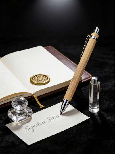 10pcs Bamboo Ballpoint Pens, Teacher's Special Pen, Creative Gift, Gift For Dad, Can DIY Thank You Card And Engraved Graduation Pen, Perfect Gift For Her/Him And Party Favor