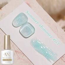 MIANEL 10ml 粉蓝色、白色、绿色系列指甲油，含闪片，2026新款锦缎钻石指甲油，美甲沙龙及DIY美甲用品，适用于绿色、粉色、白色、红色指甲，需使用UV灯固化 - 彩色 - 查看 8