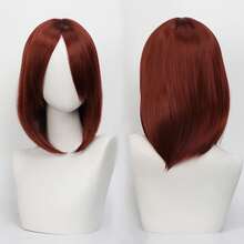 Karida 14-Inch Synthetic Fiber Cosplay Wig With Bangs, Layered Straight Hair, Unisex Cosplay Wig, High Density, Natural-Looking Cosplay Wig For Men And Women