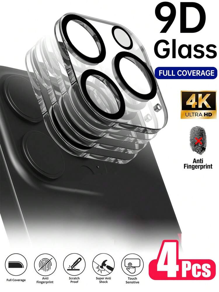 Yezodawee Bộ 4 miếng dán bảo vệ ống kính camera, kính cường lực 9H chống trầy xước cho iPhone 16/14 Pro Max, 15 Pro Max, 16 Pro Max, 14 Pro, 13, 15 Plus - Trong sáng - Xem 31