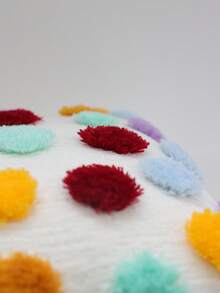 1个/2个彩色波点毛绒抱枕套，现代简约奢华风格装饰靠垫套，不含枕芯，柔软雪尼尔面料，17.7*17.7英寸（45*45厘米）/11.81*19.68英寸（30*50厘米），适用于客厅沙发、卧室、沙发、床等装饰，是情人节的绝佳礼物。 - 彩色 - 查看 3