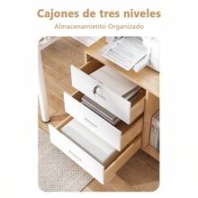 Archivador Muebles De Oficina 3 Cajones Con Puerta Casillero - Albaricoque - Ver 4