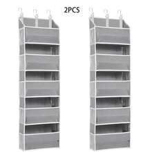 Hanging Behind Door Organizer, Organizer Box, Hanging Closet Storage Organizer, 5 Tier Hanging Behind Door Organizer With 10 Large Capacity Pockets, Anti-Tilt, Suitable For Bedroom, Bathroom, Pantry, New Year Gift, Holiday Gift-Gray (2-Pack) - 灰色(2pcs) - 查看 7