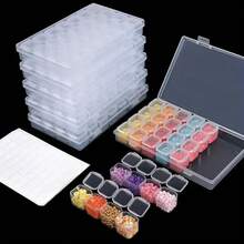 28-Grid Diamond Painting Rhinestone Storage Box, Plastic Organizer For Embroidery Accessories, DIY Craft Art Supplies Holder Solution, Diamond Art Tools - 無色 - 查看 3