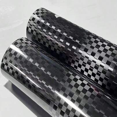 1 miếng phim dán xe họa tiết sợi carbon caro, màu đỏ siêu sáng, tự dán, decal xe cá nhân hóa, phủ lớp keo vinyl, thích hợp cho xe máy, ván trượt, sơn lại xe, phim bảo vệ đổi màu, độ xe.