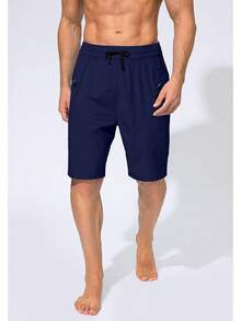 Men's Swim Trunks Quick Dry Board Shorts With Zipper Pockets Beach Shorts Bathing Suits Men - No Mesh Liner - Navy - 查看 3