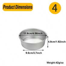 1 件/3 件厚 4/6/8/10 英寸圆形实心底座烘焙蛋糕模具盘，阳极氧化铝，适用于自制戚风蛋糕，不粘表面可涂油脂以增加脱模难度 - 陽極固底模具 - 查看 13