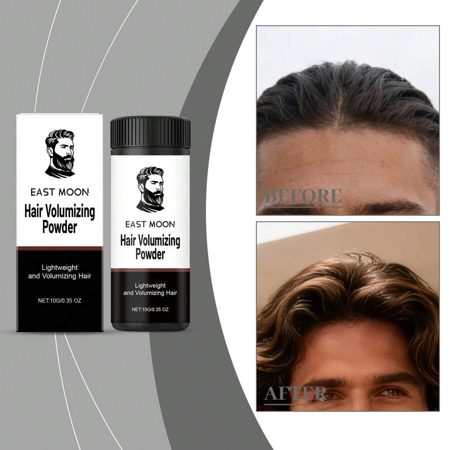 男士蓬松发粉，自然发质增强剂，便携式日常护发粉