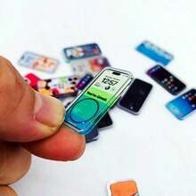 1:12 Scale Realistic Phone Model Prop - Double-Sided Printed Pattern, Multiple Colors Available, Durable Acrylic Material, Suitable For Doll House Decor, Furniture And Miniature Landscape Accessories, Designed With Fun And Exquisite Craftsmanship, Miniature Phone Decor, Phone Model Can Be Used As Food Accessories - Multicolor - View 2