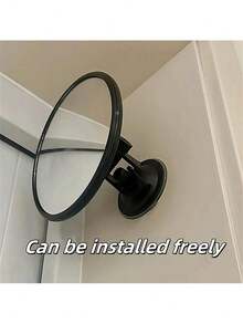 Artistic Decorative Round Wall Mirror, Horizontal Hanging Decoration For Car,Living Room,Retail Store Enhances Space Home Decor - 黑色 - 查看 4