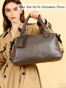 Fashionable Women's Handbag,Autumn Shoulder Bag , Large-Capacity Tote Bag With Adjustable Shoulder Straps, Can Be Carried By Hand, Worn Over The Shoulder, Or Slung Across The Body. A Simple And Casual Women's Crossbody Bag, Perfect As A Gift For Women. Soft Leather Large-Capacity Women's Handbag, Ideal For Working Women Commuting To The Office. Handbags, Office Bags, Women's Boston Bags, And Pillow Bags, Suitable For Work, Shopping, And Leisure.Valentine's Day - 彩色 - 查看 7