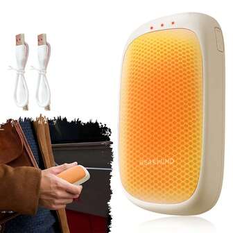 2个/包 速热可充电磁吸式暖手宝，2000mAhx2，可重复使用，最高加热温度达51.4℃，便携式口袋暖手宝，户外、露营、狩猎保暖好礼，圣诞节、闺蜜节、送给小狗、嘉年华的理想选择