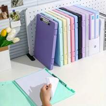 A Large-Capacity Plastic Folder With Storage Box, Ideal For Office Documents, Music Sheets, And Exam Papers. - 粉紅色 1 件 - 查看 7