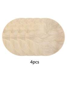 4/6/8pcs Gold Round Minimalist PVC Placemats, Washable, Easy To Clean, Wipe-Clean, Non-Slip, Heat-Resistant, Holiday Wedding Party Dining Table Decor - Gold - View 10
