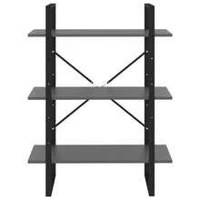 biblioteca vidaXL gris 80x30x105 cm ingeniería de madera - Gris - Ver 3
