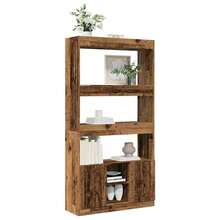 vidaXL Buffet haut vieux bois 92x33x180 cm bois d'ingénierie - Castano - Visualizzare 4