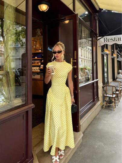 Elegant Floral Print Patchwork Casual Party Dress, Suitable For Holidays And Vacations Summer