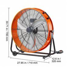 Trommelventilator, 24 Zoll Bodenventilator, Industrieventilator mit 3 Gänge, 8600 CFM, 360° verstellbarer, Windmaschine, Hallenlüfter Trommelgebläse für Lager, Werkstatt, Fabrik, Keller - 8600 CFM 24 Zoll - Übersicht 10