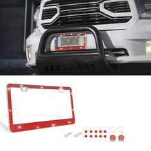 闪亮车牌框，水晶水钻不锈钢女士车牌框，钻石汽车外观装饰，送给她的完美礼物，汽车配件，适用于大多数车型