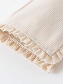 mini bala Girls' Elastic Leggings, Soft, Sweet And Comfortable, Flared Leg Style, Spring 2026 Collection - Light Khaki - View 8