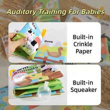 Toddler Early Education Tactile Cognitive Books –Reusable,Washable & Waterproof,Teether-Early Learning Essential Supports Early Development Interaction Educational Enlightenment Crinkle Books For Infants & Toddlers Gift For Newborn Boys & Girls - Multicolor - View 6