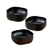 10/8/6/5/4件套黑色餐盘，水果盘，坚果盘，骨头盘，小吃盘，小麦盘，干果盘，可重复使用的婚礼蛋糕盘，小吃沙拉派对盘，适合旅行、露营、野餐 - 彩色 - 查看 1