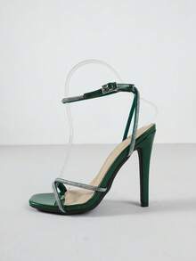 Timesize 女士水钻凉鞋，绿色凉鞋，女士尖头高跟凉鞋，工作鞋，正装鞋，婚鞋，女士礼服鞋，办公鞋，夏季鞋，超高跟凉鞋，新品上市 - 綠色 - 查看 7