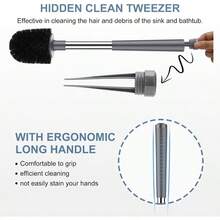 Toilet Brush And Holder, Self Closing Lid Toilet Bowl Brushes Holder And Extra Long Handle Ventilated Toilet Brush Set For Bathroom Cleaning, Nylon Bristles, Grey - Gray - View 4