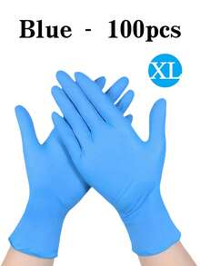 100 chiếc găng tay nitrile màu xanh dương - Không bột, không latex, găng tay bảo vệ tay đa năng dùng một lần, thích hợp cho tiệm làm tóc, tiệm xăm, dịch vụ chăm sóc xe hơi, cắm trại ngoài trời - Bền, đa năng, thích hợp cho chăm sóc thú cưng và dọn dẹp nhà cửa, găng tay vệ sinh dùng một lần (đóng gói trong túi) - Màu xanh lam - Xem 15