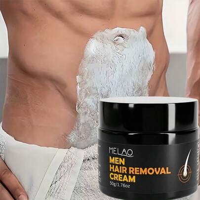  MELAO Men's Hair Removal Cream, Suitable For Chest, Back And Body - Fast Acting Formula, Effective In 5-8 Minutes, Moisturizing And Smooth, Non-Irritating
