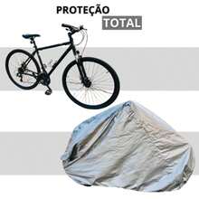 Capa Protetora Para Cobrir Bicicleta 100% Impermeável Bike Aro 24 ao 29 - Cinza - Visão 4