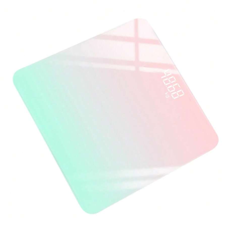 Báscula de baño para pesar, báscula digital de alta precisión para personas, incluye baterías mejoradas, tamaño compacto, pantalla LED, vidrio templado resistente de alta calidad, 181 kg, color rosa - Albaricoque - Ver 1