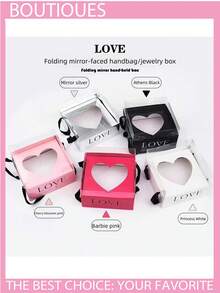 1pc Large Floral Paper Gift Bag, Portable Bouquet Tote Bag With Ribbon Handle, Rectangular Wedding Gift Packaging Bag, Small Flower Shop Handbag, Suitable For Wedding, Mother's Day, Valentine's Day, Birthday, Etc. (Pink, Black, Red, White) - Multicolor - View 6