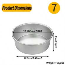 1 件/3 件厚 4/6/8/10 英寸圆形实心底座烘焙蛋糕模具盘，阳极氧化铝，适用于自制戚风蛋糕，不粘表面可涂油脂以增加脱模难度 - 陽極固底模具 - 查看 18